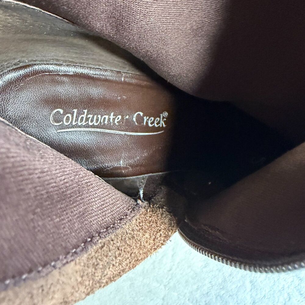 Coldwater Creek Brown Western Cowboy Boots Women's Size 10 Braided Detail - Picture 6 of 16